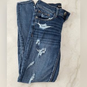 Express distressed denim jeans